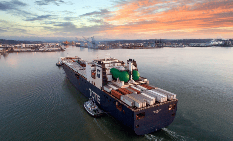 TOTE Maritime Alaska completed the historic LNG Conversion project of its ORCA-Class fleet.