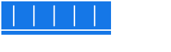 Blue ruler with white measurement markings and numbers.