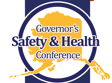 Governor's Safety & Health Conference logo with a map of Alaska in the background.