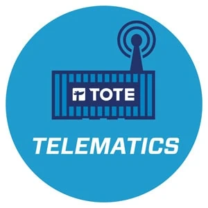 TOTE telematics logo with a blue circular background and a wireless signal icon.